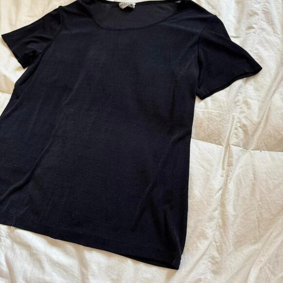 Vintage black basic slinky shirt western connection women’s med classic gothic - Picture 3 of 8